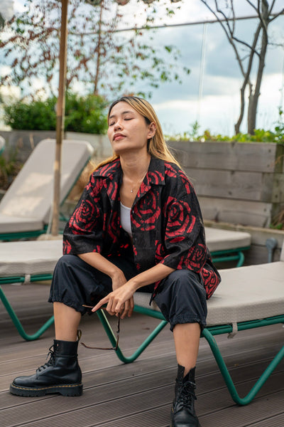 Red Roses Oversized Shirt